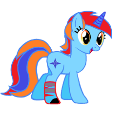 Size: 900x858 | Tagged: safe, imported from derpibooru, oc, oc only, pony, unicorn, derpibooru community collaboration, 2022 community collab, female, full body, horn, mare, multicolored hair, multicolored tail, open mouth, open smile, orange eyes, show accurate, simple background, smiling, solo, standing, tail, transparent background, unicorn oc