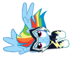 Size: 525x444 | Tagged: safe, artist:benpictures1, imported from derpibooru, rainbow dash, zapp, pegasus, pony, power ponies (episode), cute, dashabetes, female, inkscape, lying down, on side, power ponies, simple background, solo, transparent background, vector