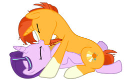 Size: 1300x850 | Tagged: safe, artist:intfighter, artist:santi0095, imported from derpibooru, starlight glimmer, sunburst, pony, unicorn, base used, duo, eyes closed, female, kiss on the lips, kissing, male, shipping, show accurate, simple background, starburst, straight, transparent background