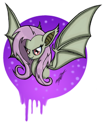 Size: 1024x1203 | Tagged: safe, artist:nightshadow154, imported from derpibooru, fluttershy, bat pony, pony, bat ponified, bust, flutterbat, race swap, solo, traditional art