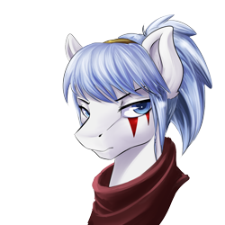 Size: 1000x1000 | Tagged: safe, artist:d-lowell, oc, oc only, oc:valkyrie, pegasus, pony, bust, clothes, face paint, female, mare, portrait, simple background, solo, transparent background