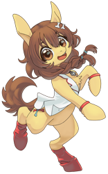 Size: 1280x2046 | Tagged: safe, artist:lockhe4rt, oc, oc only, earth pony, pony, chest fluff, clothes, female, jewelry, looking at you, mare, necklace, open clothes, open mouth, socks, solo