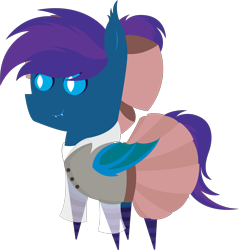 Size: 5795x6073 | Tagged: safe, artist:tikibat, derpibooru exclusive, imported from derpibooru, oc, oc only, oc:stardust, oc:stardust(cosmiceclipse), bat pony, pony, bat pony oc, bat wings, bow, clothes, crossdressing, ear fluff, eyeshadow, fangs, hair bow, makeup, male, membranous wings, simple background, skirt, slit pupils, socks, solo, stallion, striped socks, transparent background, wings