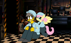 Size: 1182x715 | Tagged: safe, artist:haileykitty69, imported from derpibooru, fluttershy, human, pegasus, five nights at freddy's, fluttermour, seymour skinner, the simpsons