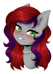 Size: 3503x4928 | Tagged: safe, artist:torihime, imported from derpibooru, oc, oc only, oc:evening prose, pegasus, pony, blushing, female, freckles, jewelry, mare, necklace, pearl necklace, simple background, solo, transparent background