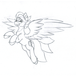 Size: 1451x1451 | Tagged: safe, artist:in3ds2, imported from derpibooru, oc, oc:summer lights, pegasus, flying, glasses, happy, male, traditional art, unshorn fetlocks