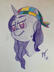 Size: 1280x1707 | Tagged: safe, artist:jesslmc16, imported from derpibooru, izzy moonbow, pony, unicorn, spoiler:my little pony: a new generation, colored pencil drawing, concept art, drawing, g5, hippie, imalou, my little pony: a new generation, solo, traditional art