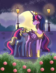 Size: 2000x2600 | Tagged: safe, artist:sereneocean, imported from derpibooru, star tracker, twilight sparkle, alicorn, earth pony, the last problem, 2021, blushing, clothes, crown, cute, date, date night, female, high res, hoof shoes, jewelry, larger female, male, mare, older, older twilight, peytral, princess shoes, princess twilight 2.0, regalia, shipping, shoes, size difference, smaller male, stallion, straight, twilight sparkle (alicorn), twitracker