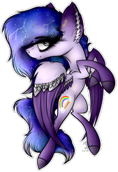 Size: 1375x2008 | Tagged: safe, artist:beamybutt, imported from derpibooru, oc, oc only, pegasus, pony, colored wings, constellation, ear fluff, ethereal mane, female, mare, pegasus oc, simple background, solo, starry mane, transparent background, two toned wings, wings