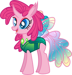 Size: 5421x5602 | Tagged: safe, artist:shootingstarsentry, imported from derpibooru, pinkie pie, changedling, changeling, absurd resolution, changedlingified, changelingified, female, gameloft, open mouth, open smile, pinkling, simple background, smiling, solo, species swap, transparent background, vector