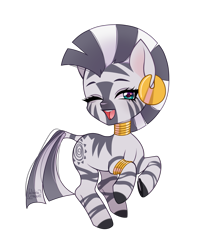 Size: 2993x3510 | Tagged: safe, artist:winnievincent, imported from derpibooru, zecora, pony, zebra, ambiguous facial structure, cute, female, high res, one eye closed, open mouth, simple background, solo, transparent background, wink, zecorable