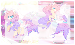 Size: 3000x1821 | Tagged: safe, artist:w-olfsbane, imported from derpibooru, oc, oc only, merpony, pony, seapony (g4), unicorn, adoptable, blue eyes, dorsal fin, female, fins, fish tail, flowing mane, flowing tail, horn, seaponified, simple background, smiling, solo, species swap, tail, transparent background