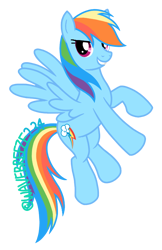 Size: 506x780 | Tagged: safe, artist:wavebreeze234, imported from derpibooru, rainbow dash, pegasus, pony, female, mare, signature, simple background, solo, transparent background, wings