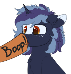 Size: 2298x2406 | Tagged: safe, artist:zippysqrl, imported from derpibooru, oc, oc only, oc:sign, oc:witching hour, pony, unicorn, boop, bust, chest fluff, floppy ears, freckles, high res, male, offscreen character, simple background, transparent background