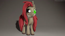 Size: 3840x2160 | Tagged: safe, artist:fireemerald123, imported from derpibooru, oc, oc only, oc:holly berry, pony, unicorn, 3d, glowing, glowing eyes, high res, simple background, solo, source filmmaker, watermark