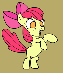 Size: 924x1074 | Tagged: safe, artist:voicesandinks, imported from derpibooru, apple bloom, earth pony, pony, female, filly, rearing, simple background, solo