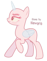 Size: 828x1065 | Tagged: safe, artist:klewgcg, imported from derpibooru, oc, oc only, alicorn, pony, alicorn oc, bald, base, eyelashes, female, frown, horn, mare, raised hoof, simple background, solo, transparent background, wings