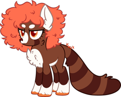 Size: 2930x2344 | Tagged: safe, artist:kurosawakuro, artist:mint-light, imported from derpibooru, oc, oc only, pony, red panda, red panda pony, base used, female, high res, mare, simple background, solo, transparent background