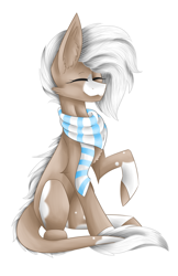 Size: 1285x1985 | Tagged: safe, artist:lunciakkk, imported from derpibooru, oc, oc only, pony, clothes, commission, scarf, simple background, solo, white background