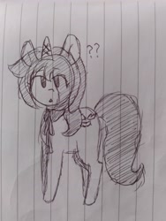 Size: 3120x4160 | Tagged: safe, artist:seylan, imported from derpibooru, oc, oc only, oc:seylan, pony, unicorn, drawing, lined paper, solo, traditional art