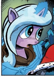 Size: 265x372 | Tagged: safe, artist:andypriceart, idw, imported from derpibooru, king sombra, radiant hope, crystal pony, umbrum, unicorn, siege of the crystal empire, cropped, crystal unicorn, open mouth