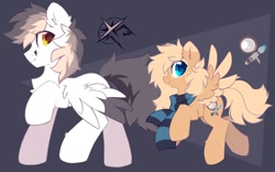 Size: 1120x698 | Tagged: safe, artist:mirtash, imported from derpibooru, oc, oc only, oc:keji, oc:mirta whoowlms, pegasus, pony, duo, duo male and female, female, male, reference sheet