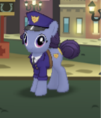 Size: 143x167 | Tagged: safe, imported from derpibooru, rough diamond, cross-eyed, derp, disguise, female, gameloft, gameloft shenanigans, mare, police officer