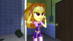 Size: 1024x575 | Tagged: safe, artist:undeadponysoldier, imported from ponybooru, adagio dazzle, equestria girls, 3d, bathroom, beautiful, door, fabulous, gmod, happy, lidded eyes, light switch, shower, smiling, solo, sunset's apartment