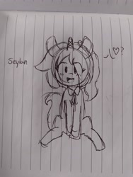 Size: 3120x4160 | Tagged: safe, artist:seylan, imported from derpibooru, oc, oc only, oc:seylan, pony, unicorn, drawing, solo, traditional art