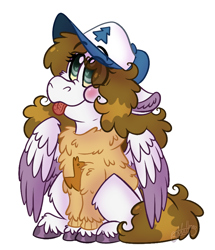 Size: 732x850 | Tagged: safe, artist:millefaller, imported from derpibooru, oc, oc only, pegasus, pony, :p, blushing, cap, clothes, colored wings, cute, ear fluff, eye clipping through hair, eyelashes, female, hat, simple background, solo, sweater, tongue out, two toned wings, unshorn fetlocks, white background, wings