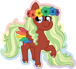 Size: 1626x1474 | Tagged: safe, artist:queenderpyturtle, imported from derpibooru, oc, oc only, pegasus, pony, colored wings, floral head wreath, flower, male, multicolored wings, simple background, solo, stallion, transparent background, wings