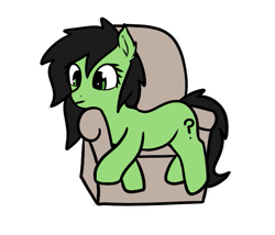 Size: 621x531 | Tagged: safe, artist:neuro, imported from derpibooru, oc, oc only, oc:filly anon, earth pony, pony, armchair, chair, ear fluff, earth pony oc, female, filly, lying down, simple background, solo, tail, transparent background