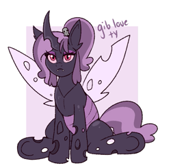 Size: 561x549 | Tagged: safe, artist:lulubell, imported from derpibooru, oc, oc only, oc:gloom, changeling, female, purple changeling, solo
