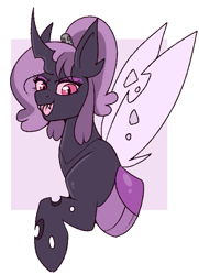 Size: 453x627 | Tagged: safe, artist:lulubell, imported from derpibooru, oc, oc only, oc:gloom, changeling, bust, female, purple changeling, solo