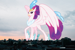 Size: 2700x1800 | Tagged: safe, artist:andoanimalia, artist:thegiantponyfan, imported from derpibooru, queen novo, classical hippogriff, hippogriff, my little pony: the movie, berlin, female, germany, giant hippogriff, giantess, high res, highrise ponies, irl, macro, mega giant, photo, ponies in real life, show accurate