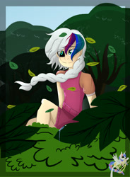 Size: 3500x4743 | Tagged: safe, artist:herusann, imported from derpibooru, oc, oc only, alicorn, human, pony, alicorn oc, black sclera, braid, female, horn, humanized, mare, outdoors, smiling, wings