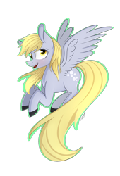 Size: 2000x2946 | Tagged: safe, artist:herusann, imported from derpibooru, derpy hooves, pegasus, pony, colored hooves, eyelashes, female, flying, high res, mare, simple background, smiling, solo, transparent background