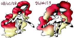 Size: 4125x2113 | Tagged: safe, artist:beamybutt, imported from derpibooru, oc, oc only, earth pony, pony, duo, ear fluff, earth pony oc, eyelashes, female, mare, raised hoof, redraw, simple background, white background