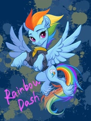 Size: 1536x2048 | Tagged: safe, artist:paipaishuaige, imported from derpibooru, rainbow dash, pegasus, pony, the last problem, clothes, ear fluff, female, flying, jacket, leg fluff, mare, older, older rainbow dash, solo, spread wings, unshorn fetlocks, wings