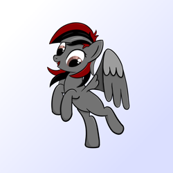 Size: 1024x1024 | Tagged: safe, artist:sundust, imported from derpibooru, oc, oc only, oc:rageonnick, pegasus, pony, jumping, male, pegasus oc, smiling, solo, stallion, wings