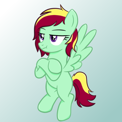 Size: 1024x1024 | Tagged: safe, artist:sundust, imported from derpibooru, oc, oc only, pegasus, pony, crossed arms, crossed hooves, female, gradient background, mare, pegasus oc, simple background, wings