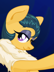 Size: 1281x1724 | Tagged: safe, artist:aaronmk, imported from derpibooru, cleopatra jazz, pony, female, fur scarf, looking at you, mare, simple background, vector