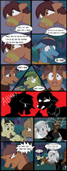 Size: 1280x3268 | Tagged: safe, artist:mr100dragon100, imported from derpibooru, oc, oc:thomas the wolfpony, bat pony, earth pony, pegasus, undead, unicorn, vampire, comic:a king's journey home, comic, dark forest au's dracula, dark forest au's phantom of the opera (erik), injured, vampire hunter