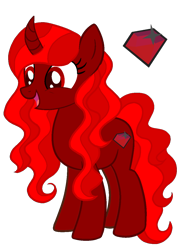 Size: 900x1250 | Tagged: safe, artist:madlilon2051, imported from derpibooru, oc, oc only, pony, unicorn, base used, curved horn, female, full body, horn, mare, open mouth, open smile, red eyes, show accurate, simple background, smiling, solo, standing, tail, transparent background, two toned mane, two toned tail, unicorn oc