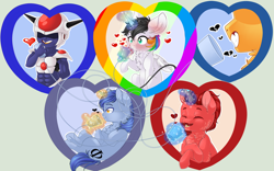 Size: 3180x1984 | Tagged: safe, artist:schokocream, imported from derpibooru, oc, oc only, oc:aeon of dreams, oc:jasper pie, oc:lightning bliss, alicorn, anthro, pony, unicorn, alicorn oc, anthro with ponies, female, glowing, glowing horn, horn, magic, male, mare, stallion, telekinesis, unicorn oc, wings