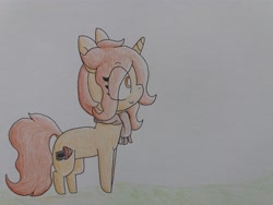 Size: 4128x3096 | Tagged: safe, artist:cherro, imported from derpibooru, oc, oc only, oc:drillie, pony, unicorn, female, solo, traditional art