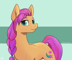 Size: 1503x1267 | Tagged: safe, artist:glassygreatart, imported from derpibooru, sunny starscout, earth pony, pony, female, g5, my little pony: a new generation, smiling, solo