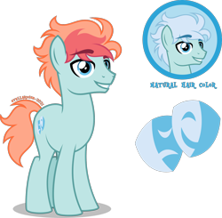 Size: 1792x1758 | Tagged: safe, artist:stellardusk, imported from derpibooru, oc, oc only, oc:spotlight, earth pony, pony, dyed hair, dyed mane, dyed tail, earth pony oc, eyebrows, eyebrows visible through hair, grin, male, simple background, smiling, solo, stallion, tail, transparent background