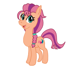 Size: 3024x3024 | Tagged: safe, artist:omegaridersangou, imported from derpibooru, sunny starscout, earth pony, pony, female, g4, g5, g5 to g4, high res, my little pony: a new generation, open mouth, simple background, solo, transparent background