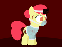 Size: 1280x960 | Tagged: safe, artist:dtcx97, imported from derpibooru, apple bloom, earth pony, pony, alternate cutie mark, clothes, costume, cute, face mask, female, filly, mask, nightmare night, nightmare night costume, nurse, solo